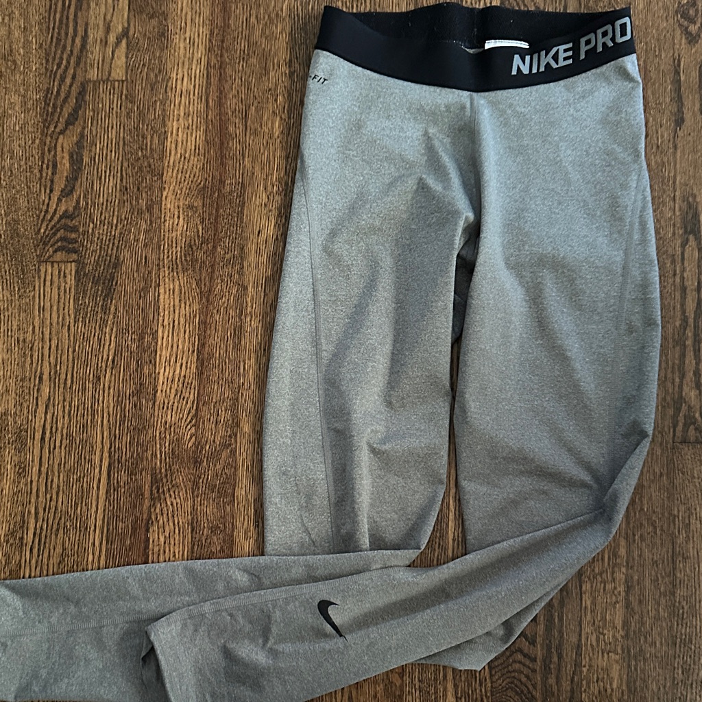 Nike Gray Leggings With Black Waistband